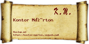 Kontor Márton névjegykártya