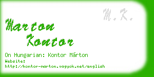marton kontor business card